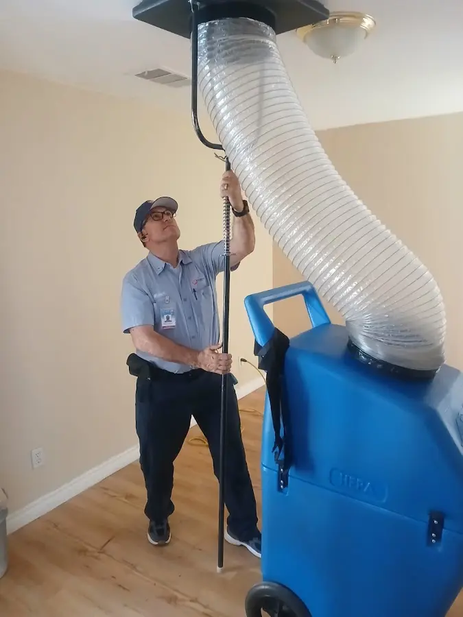 Mini Split Installation technician using HEPA equipment in Castaic